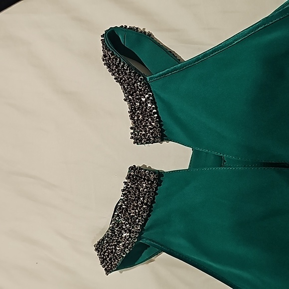 Robert Rodriguez Green Silk Beaded Top 2 - Picture 8 of 12